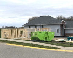 Dumpster at new home construction site