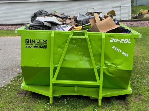 Dumpster with household trash